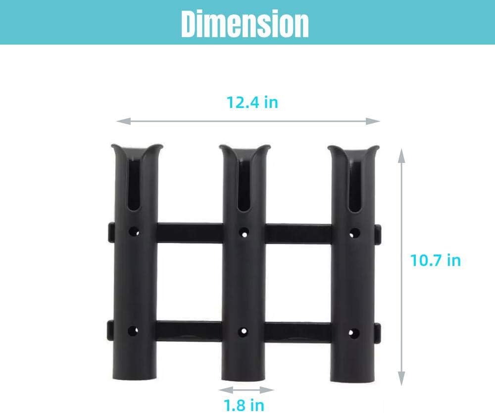 Ayunwei Fishing Rod Holder 3-Tube Rack Rod Fishing Pole Holder for Boat Yacht Kayak Garage Storage or Truck with Screws (Black) : Sports & Outdoors