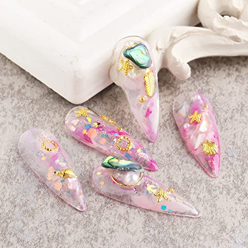 Gold Metal Nail Studs, 3D Mix Gold Geometry Nail Art Glitter Flakes Decorations Set, Multiple Shapes Rivet Jewelry Accessories For Women Girls Manicure Acrylic Nails Supplies Diy Crafts Sequins #TOP1