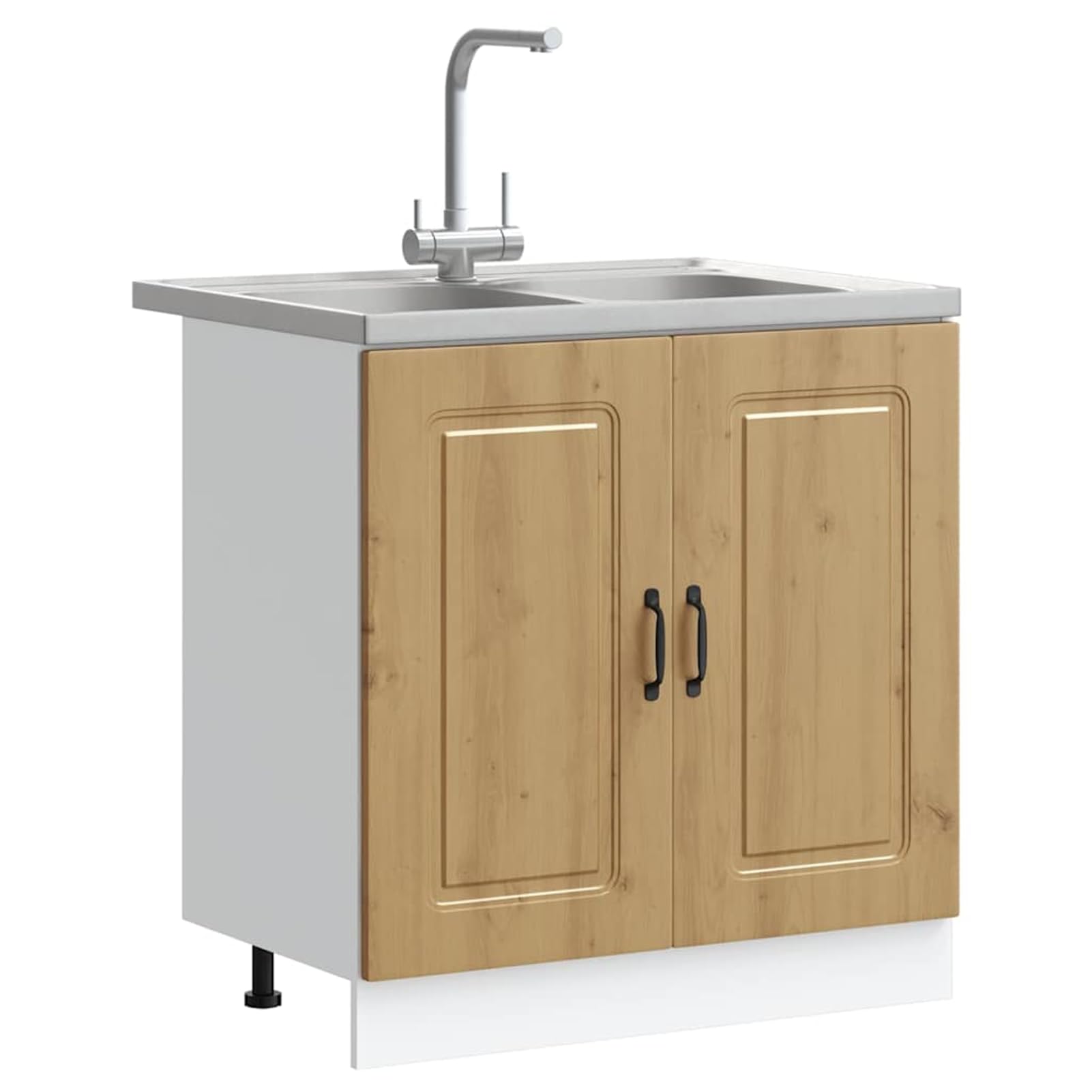 ATOMSTACK MAKER Armadietto da cucina Kalmar a 2 ante a filo in rovere Artisan 80 x 46 x 81,5 cm, in legno, per cucina e sala da pranzo, moderno, stabile, capiente