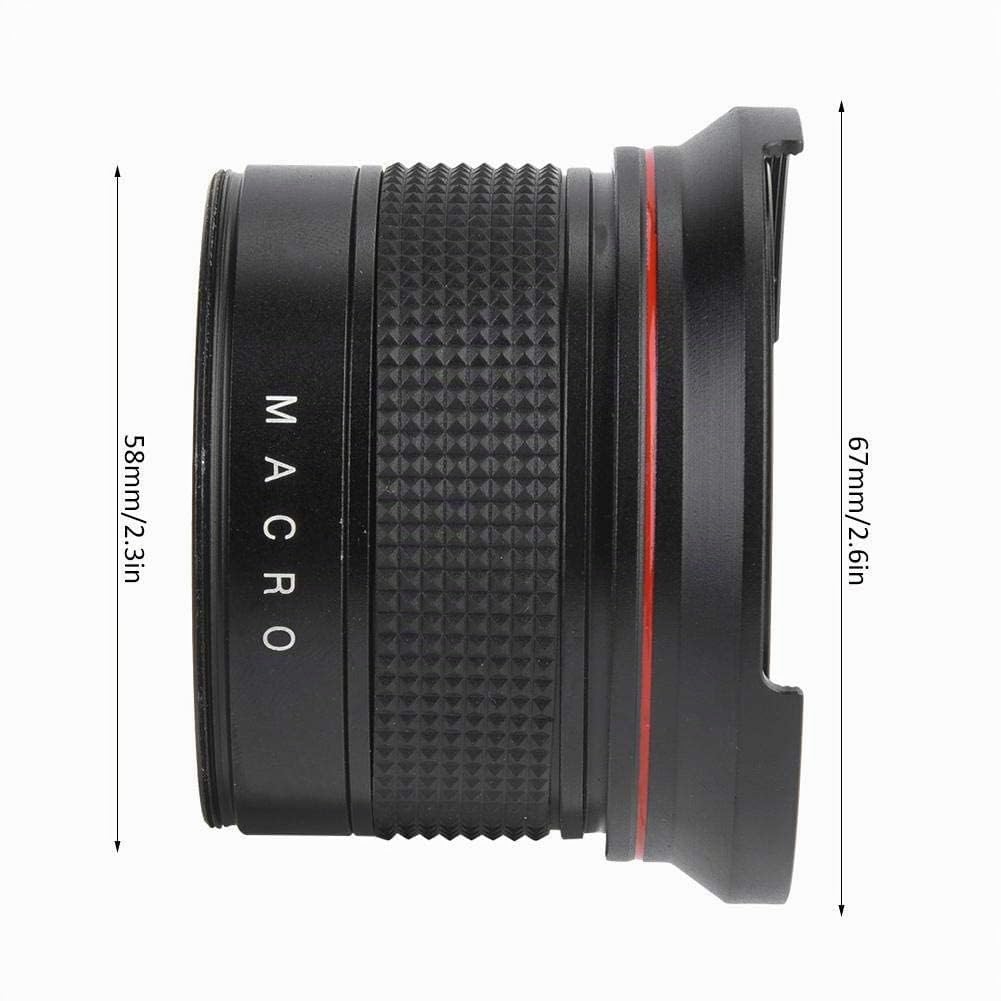 Wide Angle Converter 58mm, 0,35X Fisheye Obiettivo Super Grandangolare Asferico Professionale per Fotocamera SLR/DSLR Nero