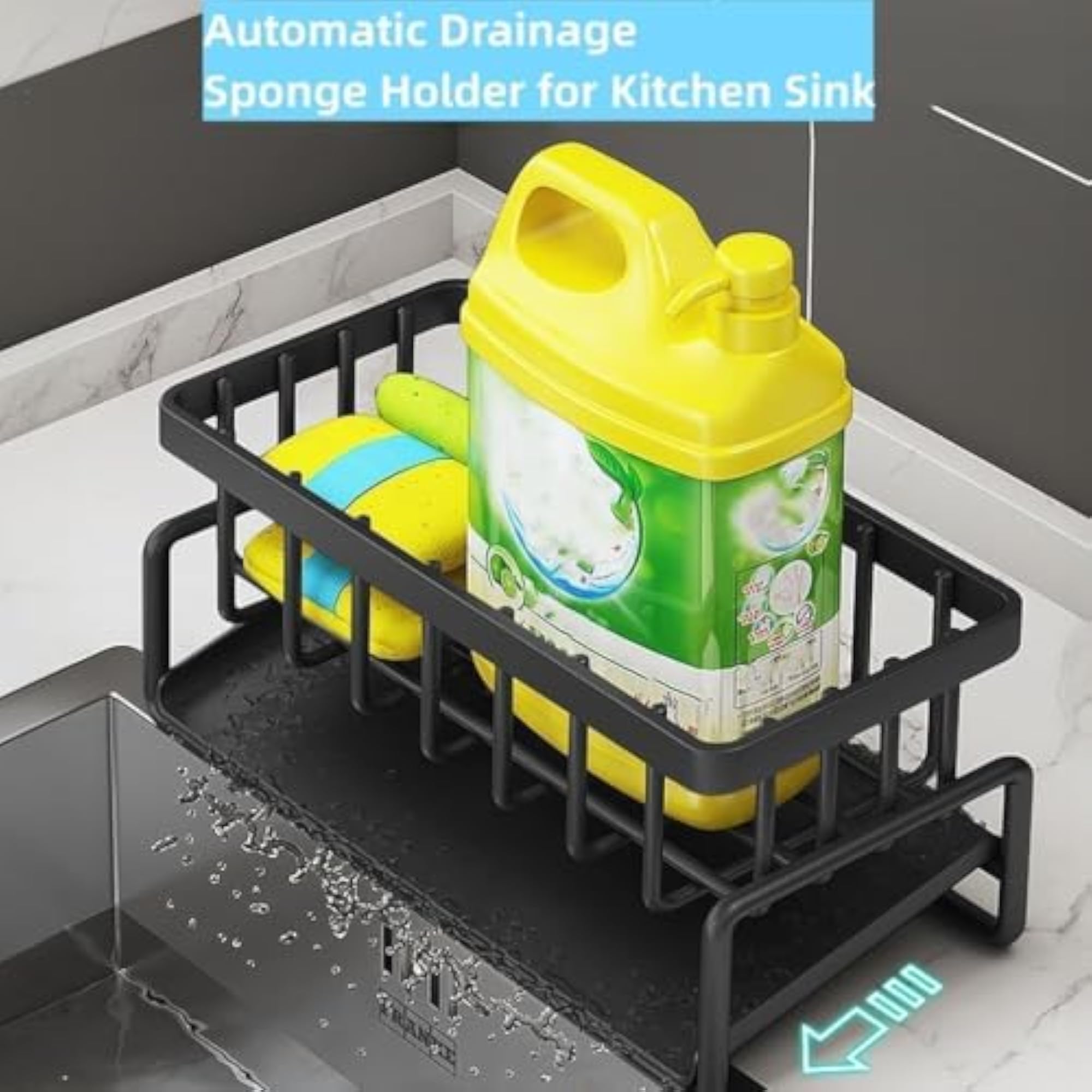 Kitchen Sink Organizer Caddy with Auto-Draining Design