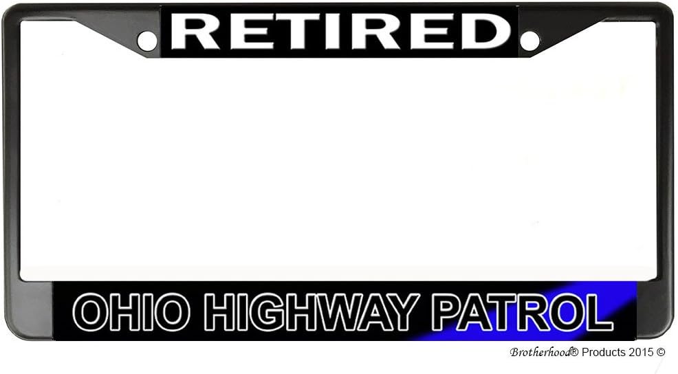 Retired Ohio Highway Patrol Metal License Plate Frame