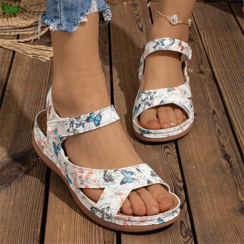 Women's Platform Sandals Retro Wedge Sandals with Floral Prints Summer Arch Support Leisure Beach Shoes4