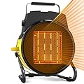 Buyplus Outdoor Heaters for Patio, 1500W Portable Space Heater with 3S Fast Heating, Overheat Protection, Electric Space Heater for Outdoor Indoor Use, Garage, Office, Bedroom, Greenhouse, Patio
