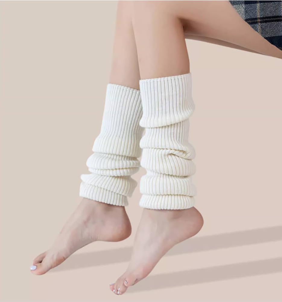 VUCDXOP Lange beenwarmers voor dames en meisjes, winter, gehaakt, gebreide manchetten, beenwarmers, kniekousen, overknees, in eenheidsmaat, rood, Eén maat