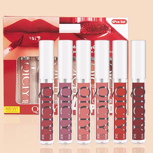 ADMD 6-Piece Velvet Matte Lip Gloss Set - Weightless Long-Lasting Liquid Lipstick, Smudge-Proof & High-Pigment Colors — view 2