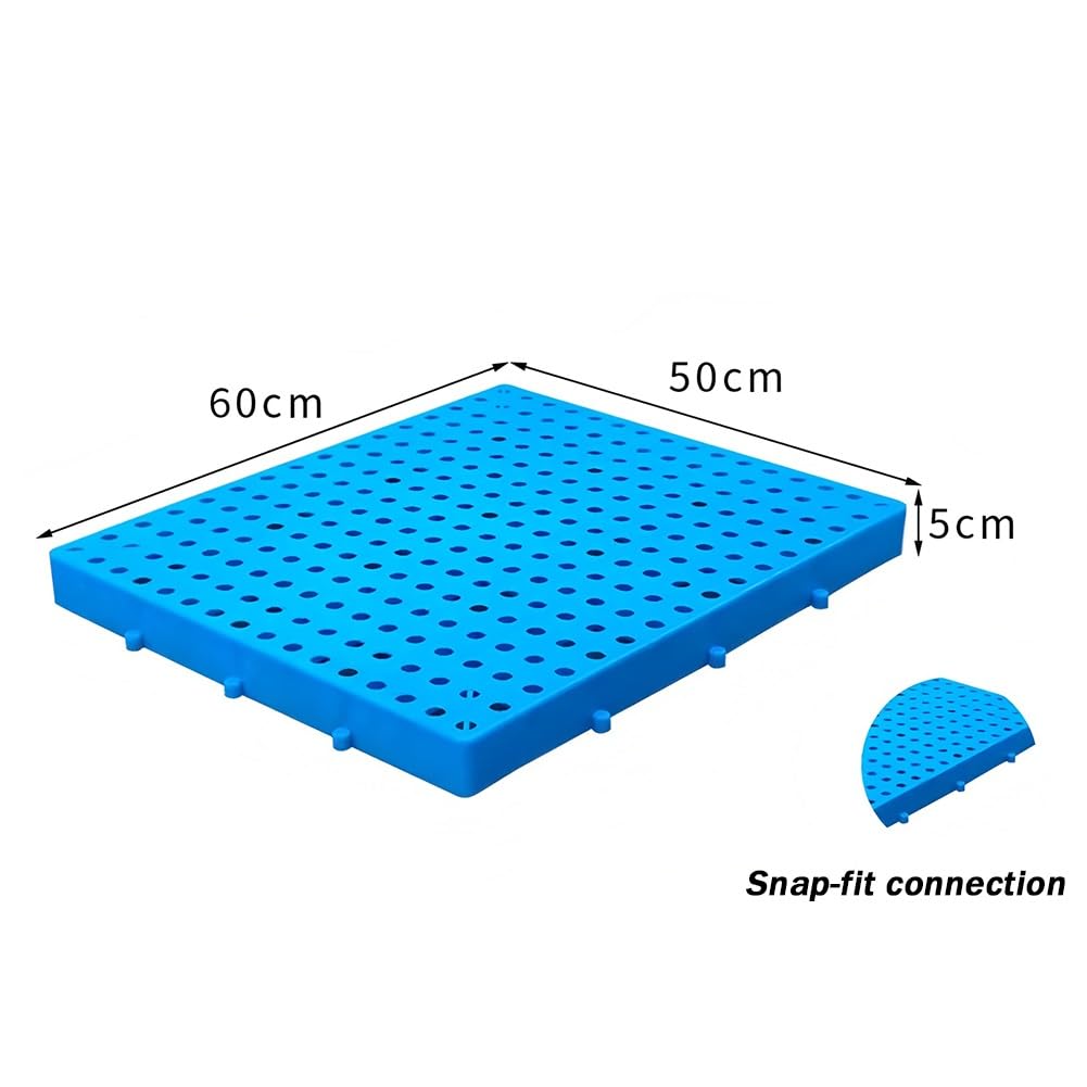 Palé De Polietileno Para Almacenamiento En Sótanos | Plataformas Apilables Y Transpirables Con Ventilación, palé De Suelo Resistente A La Humedad Para Supermercados(60x50x5cm)