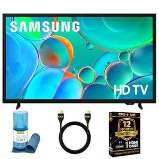Samsung 32-Inch Smart LED TV Bundle - HD 720p, HDR, Bluetooth, w/ 12 Month CPS Protection, AUX HDMI Cable, and Screen Cleaning with Microfiber Cloth.