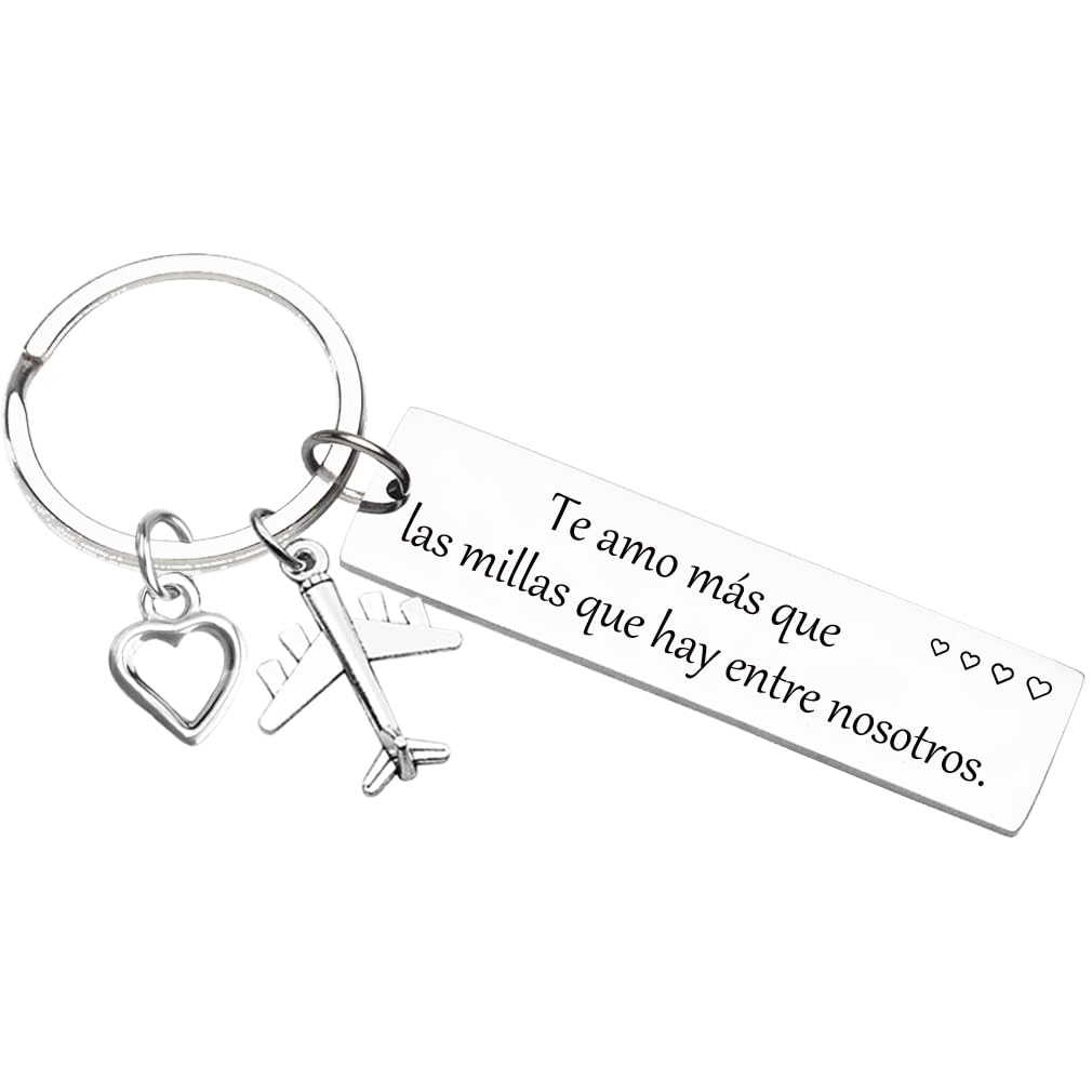Tecreo Llavero Romántico en Español, Regalo de llavero, regalo de cumpleaños de novio, novia, regalo de San valentín, regalo de relación a larga distancia, 50 mm x 12 mm