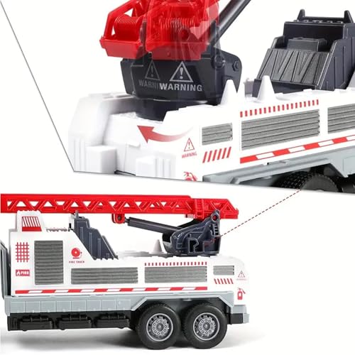 Image of ToyBharat Super Power Fire Trailer Toy Truck | Friction-Powered Rescue Vehicle with Flashing Lights & Realistic Siren Sounds | Durable ABS Build | Kids Gift for Boys & Girls (3+ Years)
