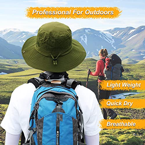 Image of Women Fishing Sun Hat Men Summer UV Protection Bucket Hats Mesh Ventilated Outdoor Hiking Gardening Beach Lawn Hat