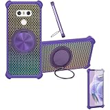 Kinetijy Case Compatible for Lg G5 Phone Case Cover [with 1* Tempered Glass Screen Protector] Hybrid Case[360°Ring Support, Magnetic] CX-07-ZI