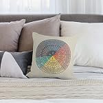 Wheel of Emotions Feelings Chart Velvet Throw Pillow Covers Cozy Pillowcases Home Decor for Bed Couch Sofa Therapy Office Living Room Cushion Cover Counselor Physical Therapist Gifts 18"X18"