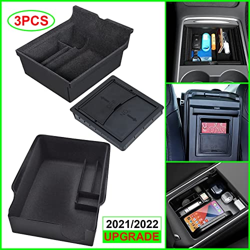 Center Console Organizer Tray 3PCS For 2021 2022 Tesla Model 3 Model Y Interior Accessories Flocked Center Console Organizer Armrest Hidden Cubby Drawer Storage Box ABS Material Custom Fit Upgrade Center Console Organizer Tray 3PCS For 2021 2022 Tesla Model 3 Model Y Interior Accessories Flocked Center Console Organizer Armrest Hidden Cubby Drawer Storage Box ABS Material Custom Fit Upgrade