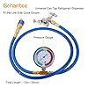 gohantee R134A Refrigerant 59" Charge Hose Kit, Removable Puncture Can Tap and R134a Low Side Quick Coupler, 1/4” SAE Port for R12 R22 Air Conditioning, Recharge Hose with 2.75" Gauge #1