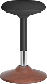 Wobble Stool for Standing Desk,19.7"-27.5" Height Adjustable Ergonomic Active Stool with Widened Thick Cushion & Non-Slip Base,440lbs Capacity,Ideal for Home Office,Daily WorkWalnut