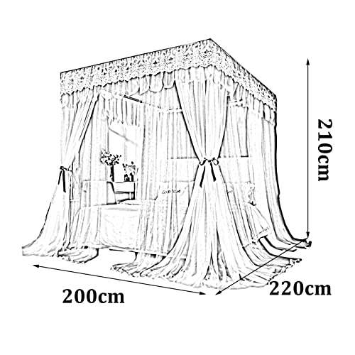 Moustiquaire lit 2m double maille avec rideau solide anti-insectes pour grand lit - 8