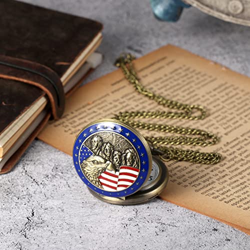 Image of MORFONG Vintage Pocket Watch Quartz Pocket Watches for Men Women Birthday Christmas Gifts with Box Chain