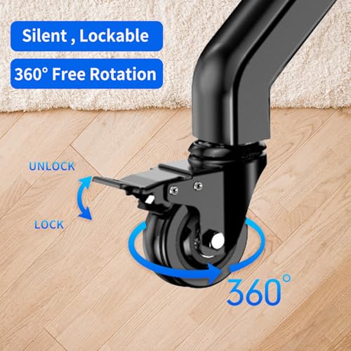 Image of Smart Board Stand for 55 inch-75 inch Interactive Whiteboard, Adjustable Mobile Stand with Four Lockable Wheels, Storage Shelf, Designed for Versatile Classroom, Home, Office