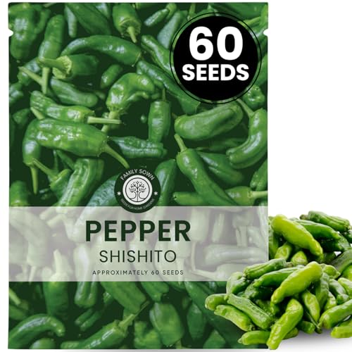 Shishito Pepper 60 Premium Seeds for Planting Sweet Savory High-Yielding Specialty Pepper for the 2026 Season 500 Milligram Pouch