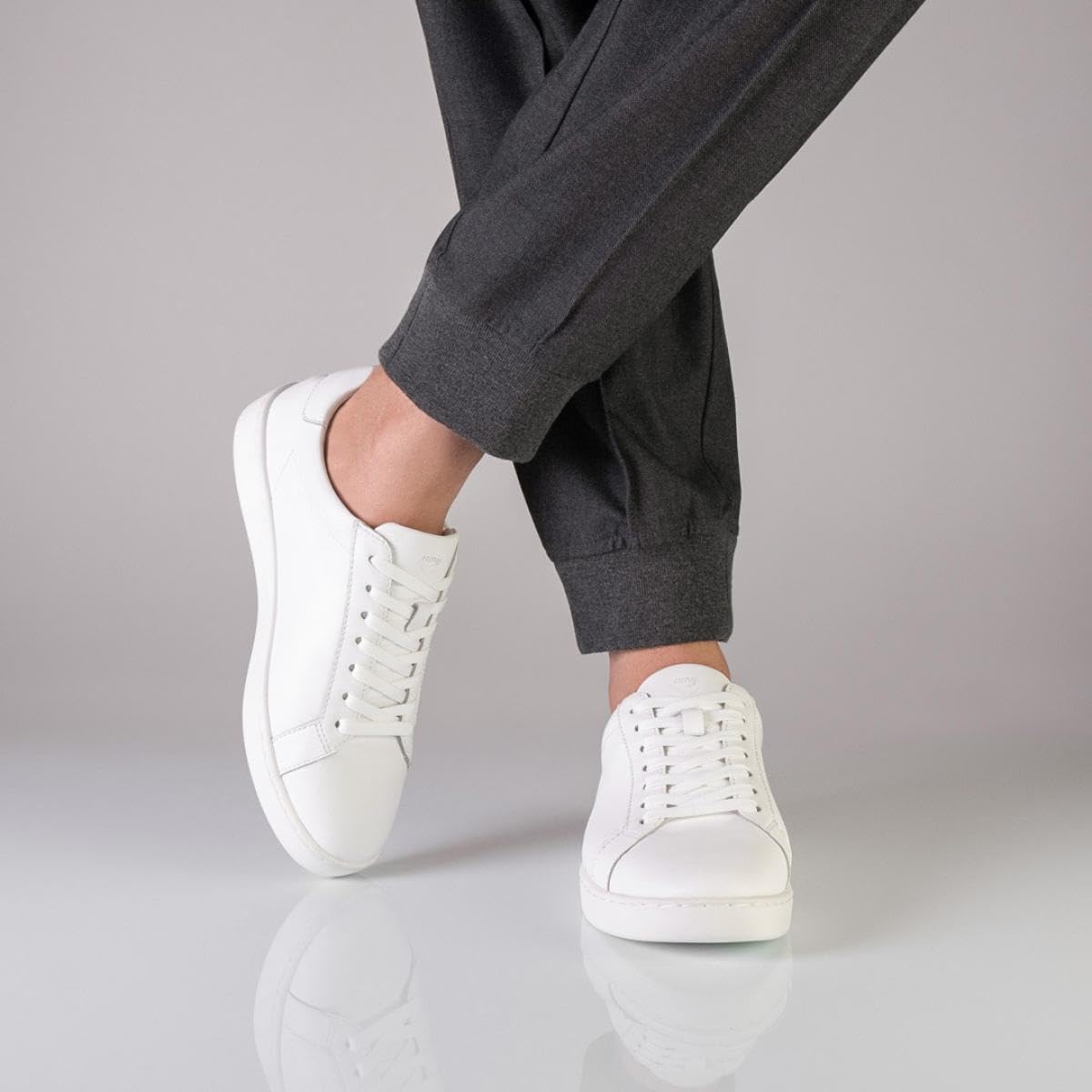 Anna Kern Suny Herren Dance Sneakers 7425 - Leder weiß - Normalweite - durchgehende PU Sohle - herausnehmbare Mehrweiten-Zwischensohle