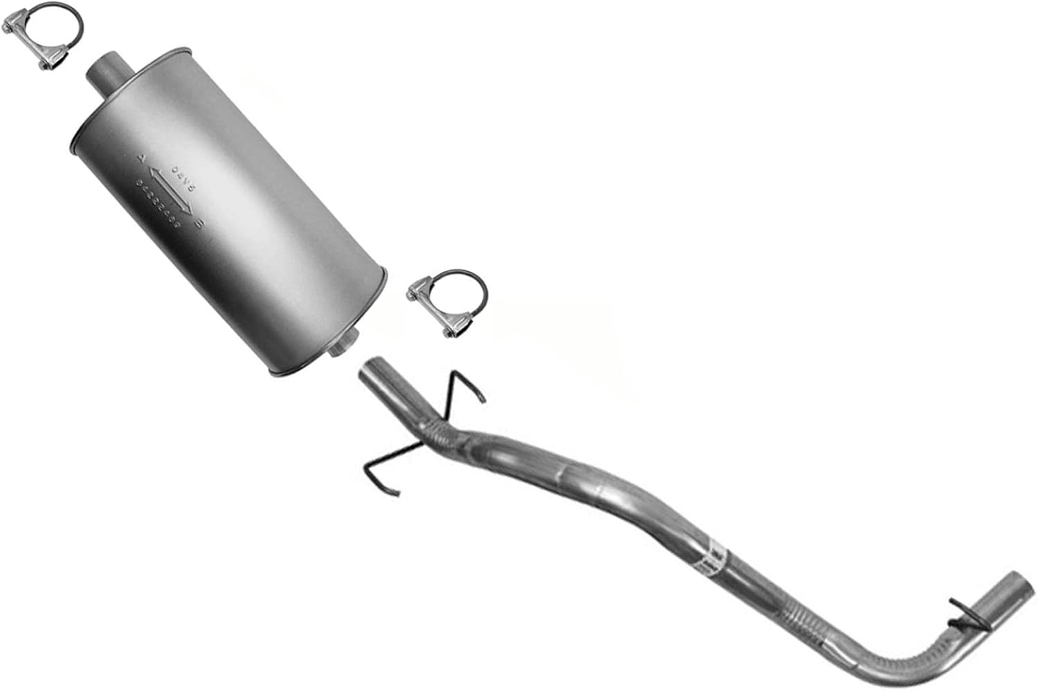 Weld On Muffler Tail Pipe Replacement Parts For Toyota Tacoma 3.4L 1995 1996 1997 1998 1999 2000 2001 2002 2003 2004 with 121.9" Wheelbase