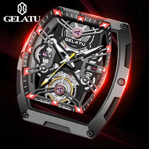 Image of OLEVS Men Automatic Watch Diamond Skeleton Mechanical Original Luxury Self Winding Wrist Watch for Men