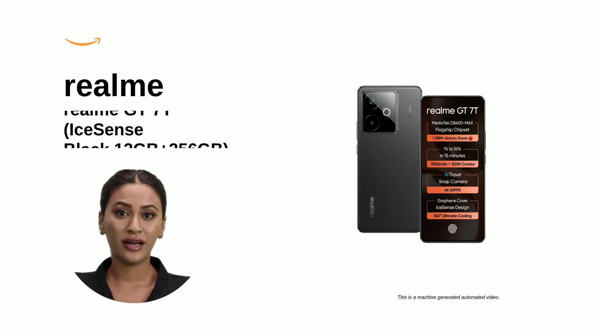 realme GT 7T (IceSense Black,12GB+256GB) | MediaTek D8400 MAX
