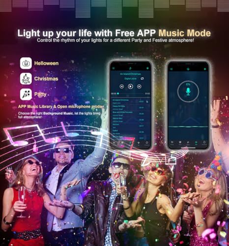 Image of RGBW COB LED Strip Light Kit,16.5ft Color Changing Multicolor Neutral White, Cuttable Adhesive Lights Strip ETL Listed for Bedroom Party Decoration with Remote & APP Control (AC /DC Adapter Included)