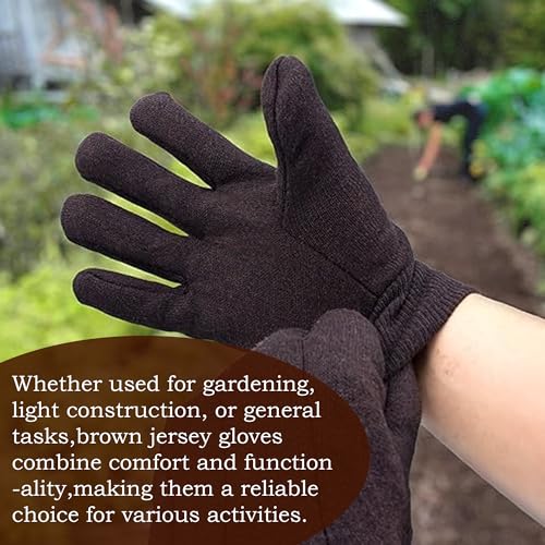 Dovortex Brown Jersey Gloves- Large Us 4Pcs (2 Pair) Clute Pattern And Knit Wrist Cuff Jersey Gloves For Men thumb #3