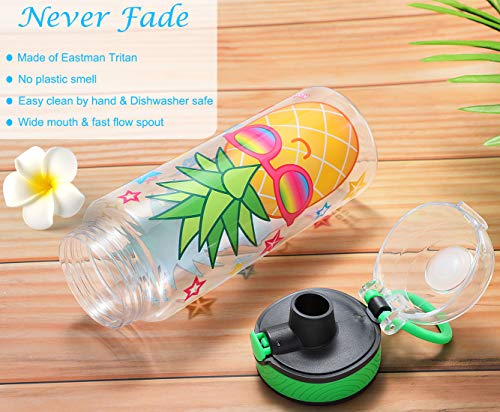image for Home Tune Cute Water Bottle for School Kids Girls, BPA FREE Tritan & L