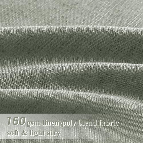 Image of Joywell Extra Long Linen Curtains 108 Inches for Living Room Desert Sage