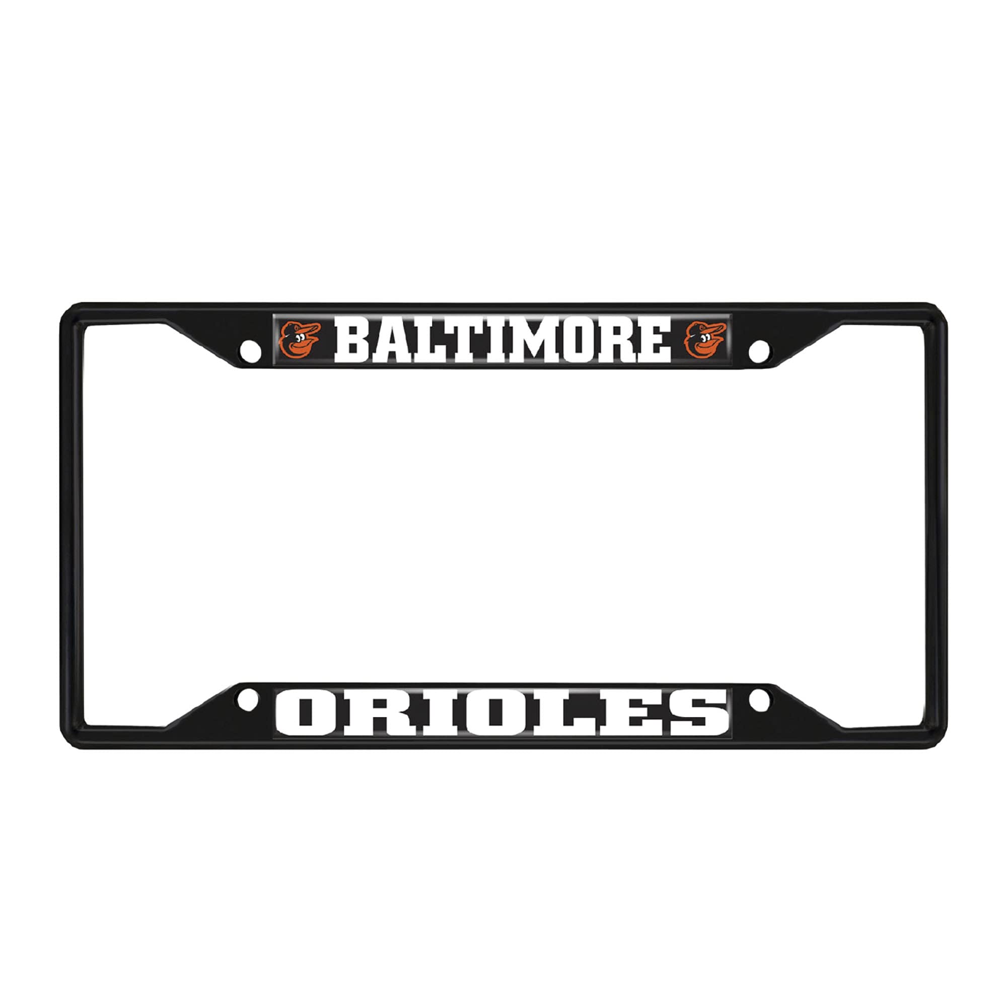 Fan Mats 31298: Baltimore Orioles Metal License Plate Frame Black Finish