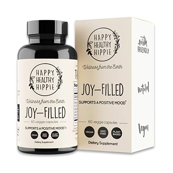 Joy-Filled-100-Plant-Based-Supplement-for-Anxiety-Depression-Relief-Helps-Relax-The-Mind-Boosts-Mood-Relieve-Stress-Contains-7-Powerful-Herbs-Non-GMO-60-Vegan-Capsules Joy-Filled Mood Support Supplement with St. Johns Wort | Helps Calm The Mind & Body, Stress Relief Energy Supplements | 100% Plant-Based, Ashwagandha, Rhodiola, Eleuthero | Herbal Adaptogens, 60 ct