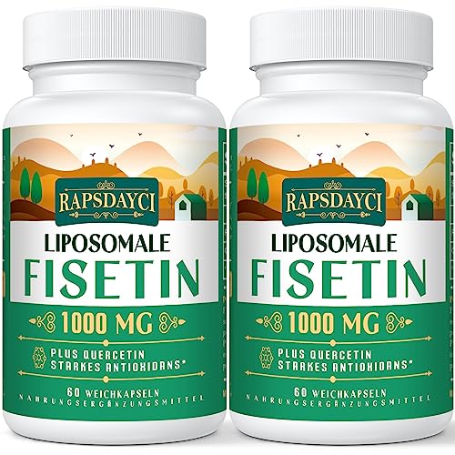 Liposomale Fisetin und Quercetin 1200mg - 60 Weichgelkapseln (1000mg Fisetin 200mg Quercetin) - verbesserte Aufnahme - Leistungsstarkes & 100% natürliches (60 Stück (2er-pack))