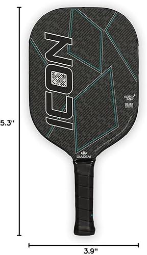 Miniatura 8 de Diadem ICON Performance Pickleball Paddle  Fibra de carbono de grafito, núcleo de nido de abeja, cara de fibra de vidrio, protector de borde ultra
