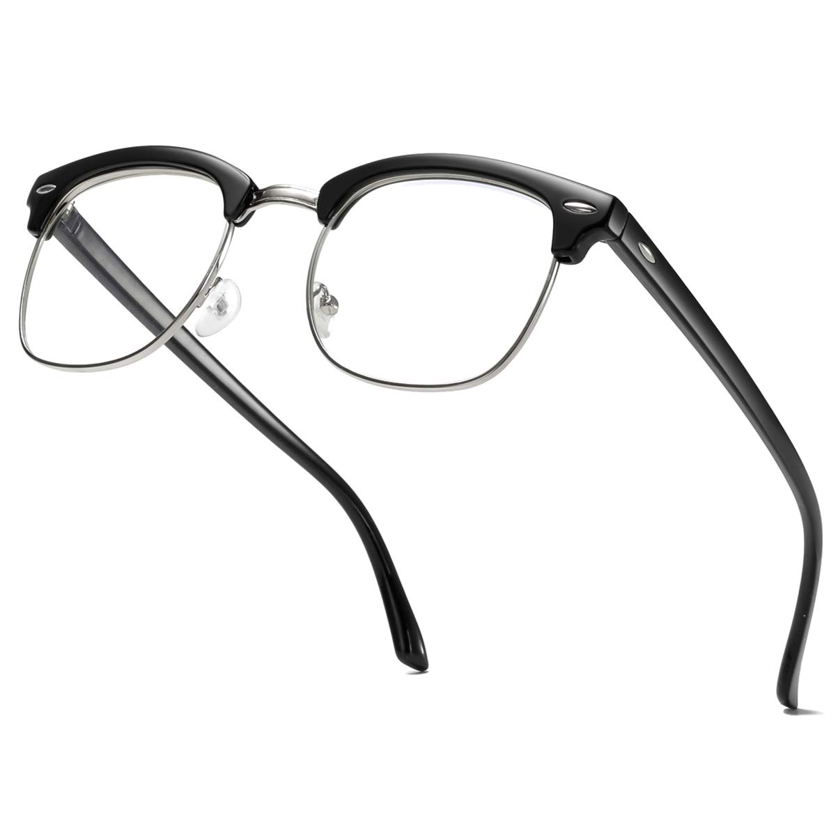 Fashion Vintage Classic Semi-Rimless Half Frame Clear Lens Glasses