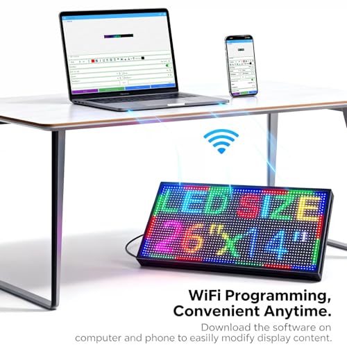 Image of P10(26 inch * 14 inch) Open Led Scrolling Sign Programmable Digital Outdoor Message Board Message Board Wifi Control Display Screen Matrix Panel Electronic For Business Full Color
