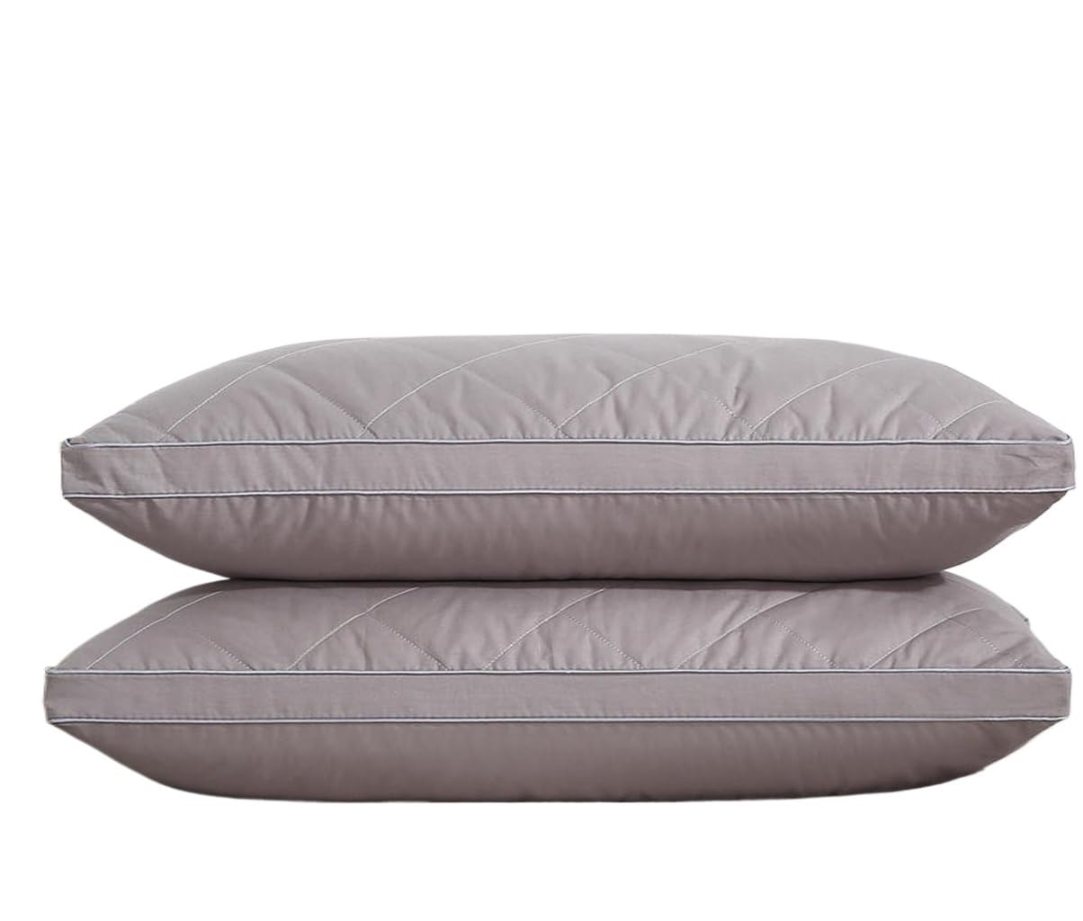 MFJGHU Cotton Pillow Sleeping Neck Hotel Bed Student Single Adult(Grey)