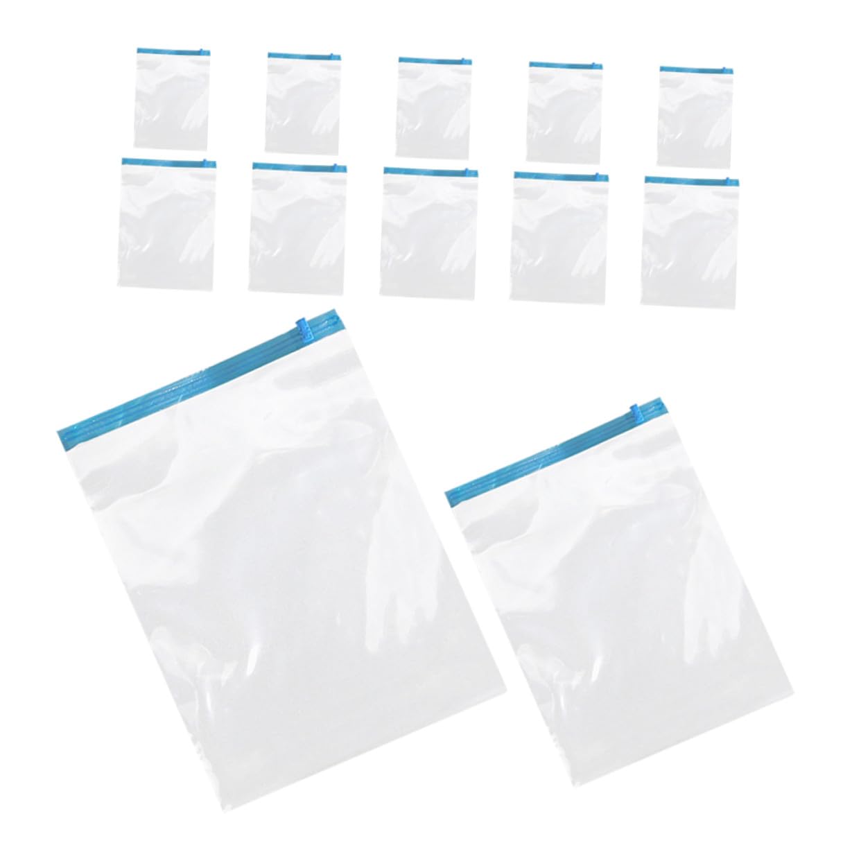 12 Stück Teiliges Transparente Wiederverwendbare Handroll Vakuum Kompressionsbeutel aus Pa PE Luftdicht Platzsparend für Reisegepäck Kleidung Socken ohne Pumpe für Koffer und