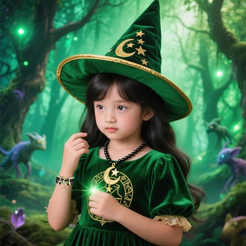 NLCAC Pink Green Witch Princess Friendship Matching Bracelets Crown Witch Hat Bracelets for Elphaba Glinda Fans Witch Merch Jewelry BFF Couples Accessories Gifts3