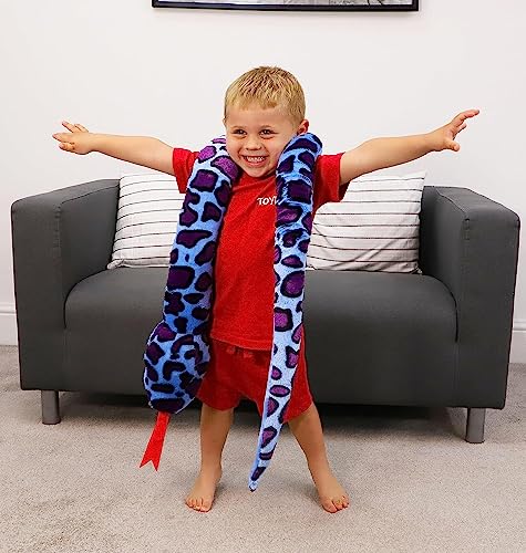 Toyland® 170cm (5.5ft) Giant Two-Toned Plush Snake - 5 Assorted Designs - Children's Soft Toys, Bluepurple, 5.5 ft - Image 4