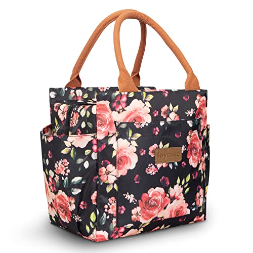 Joymee Lunch Bag Women Insulated Lunch Box Reusable Durable Leakproof Large Spacious Cooler Tote For Womens Mens Adults With Bottle Holder And Side Pockets For Work Office Travel Picnic - Pink Floral #TOP4