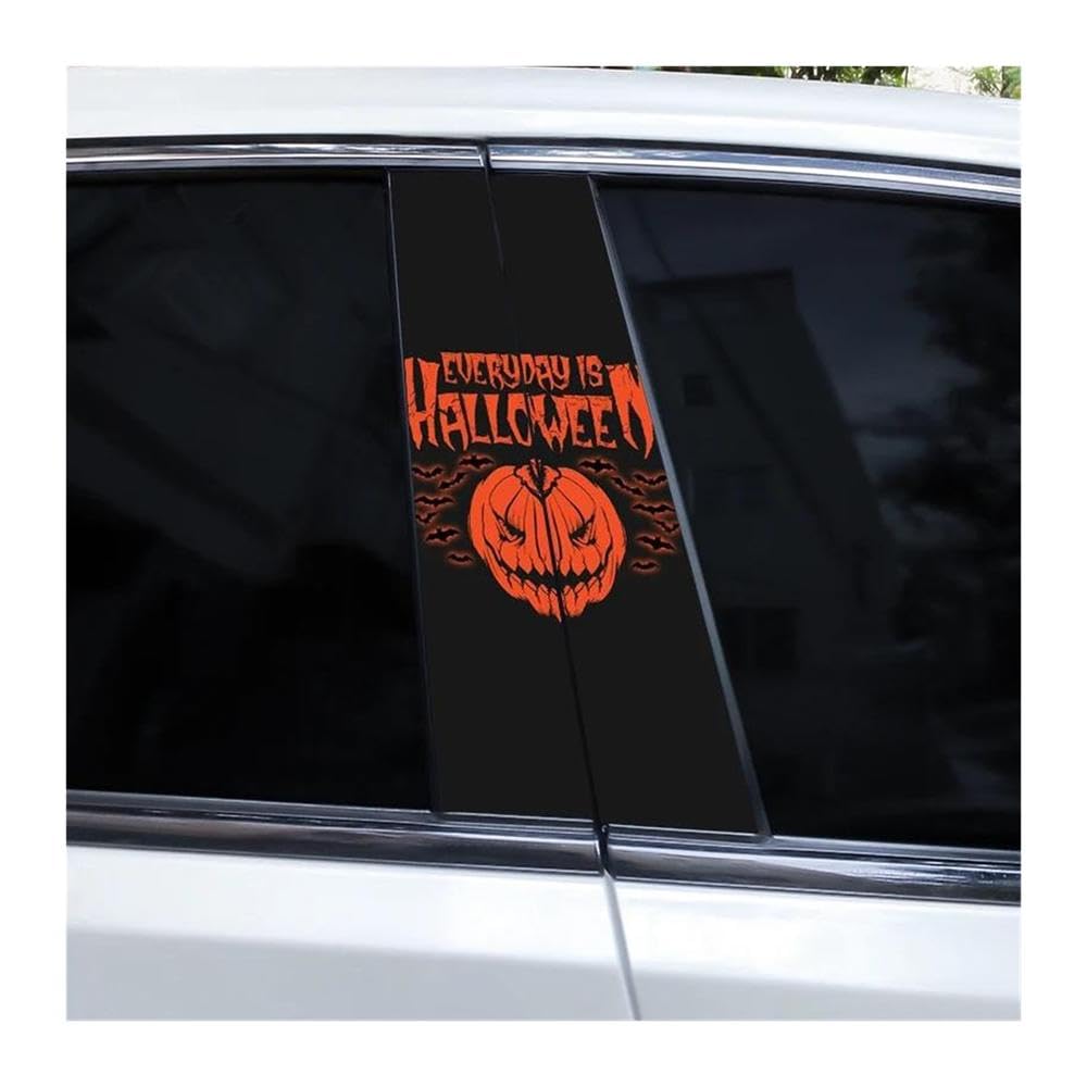 Body Parts 2pcs Car Center Column Sticker Halloween in English Viny L Material Car B-Pillar Decals(Type A)