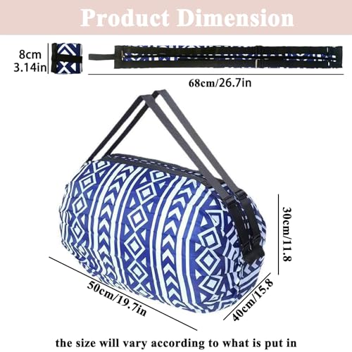 Dos & Nueve, 2 Pack Portable Folding Duffel Bag, Large Capacity Multipurpose Bag for Shopping，Travel & Sprots (Pink & Blue)3