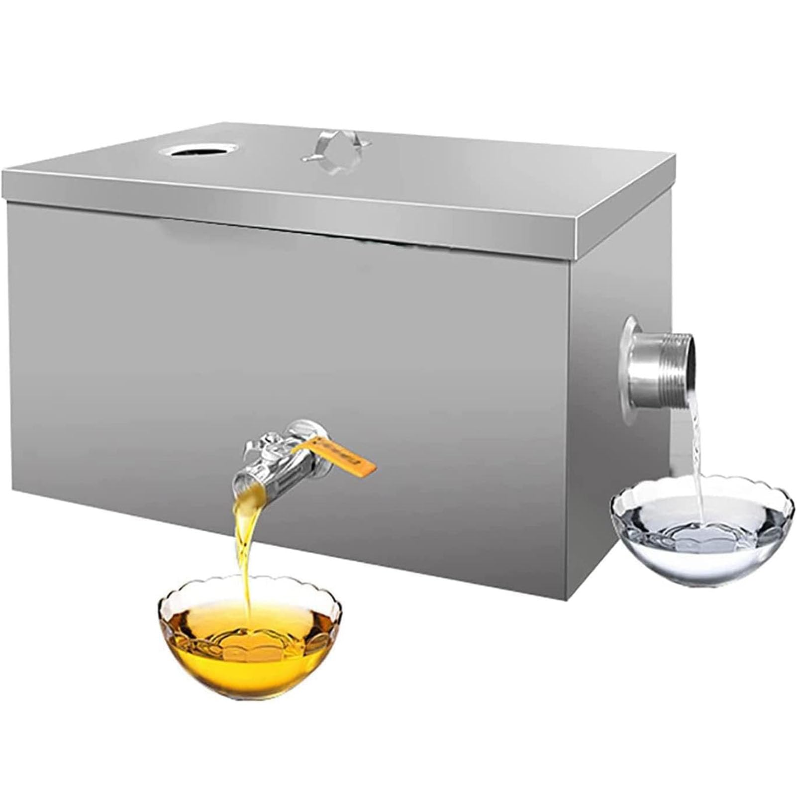 Buy Commercial Grease Interceptor, Stainless Steel Grease Trap W/Top