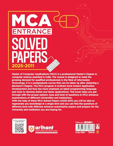 Image of Arihant MCA Entrance Solved Papers 2025-2011 | Covers NIMCET, JNU, PUNE, NHU and Other MCA Exams | Previous Year Question Papers with Solutions | English Medium