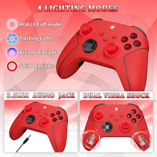 Image of SZDILONG 2.4GHz Wireless Controller for Xbox Controller, Xbox One Series X|S Consoles, PC Windows, Steam, with 7 Colors RGB Light /1000mAh Battery /Programmable /Turbo /hall effect sticks /3.5mm Audio Jack