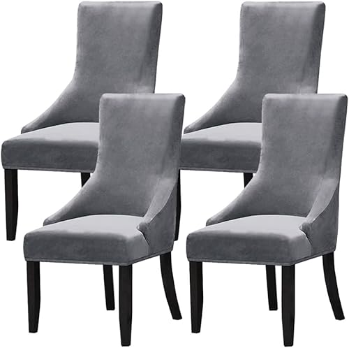 Miniatura 10 de SXITOWH Juego de 2 fundas elásticas para sillas con respaldo de ala, protector reutilizable para silla de brazo, protector lavable para silla de