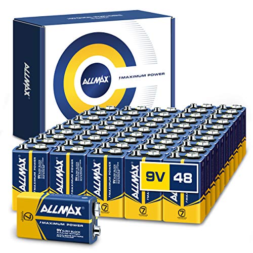Allmax 9v maximum power alkaline batteries (48 count bulk pack) …